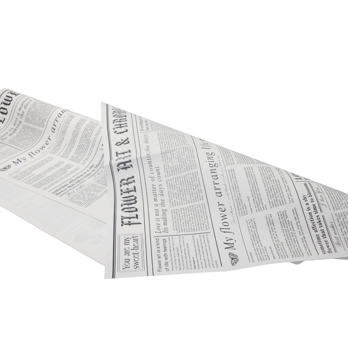 "Transmatt" Paperlook – Newsexpress Weiß- schwarz