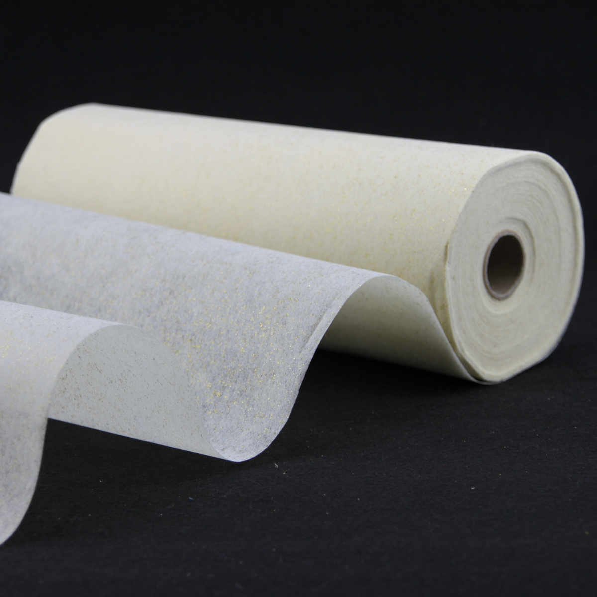 Fleece-Manschettenrollen – Creme mit Glitzer