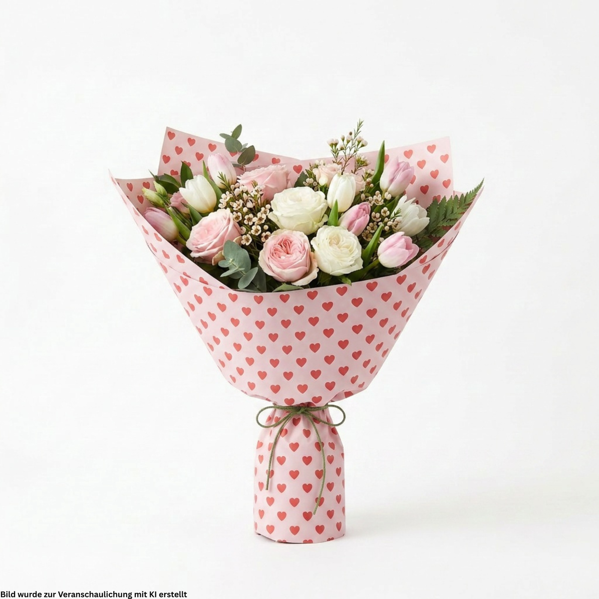 "Sweet Hearts" Papier – rot auf rosa (45g)