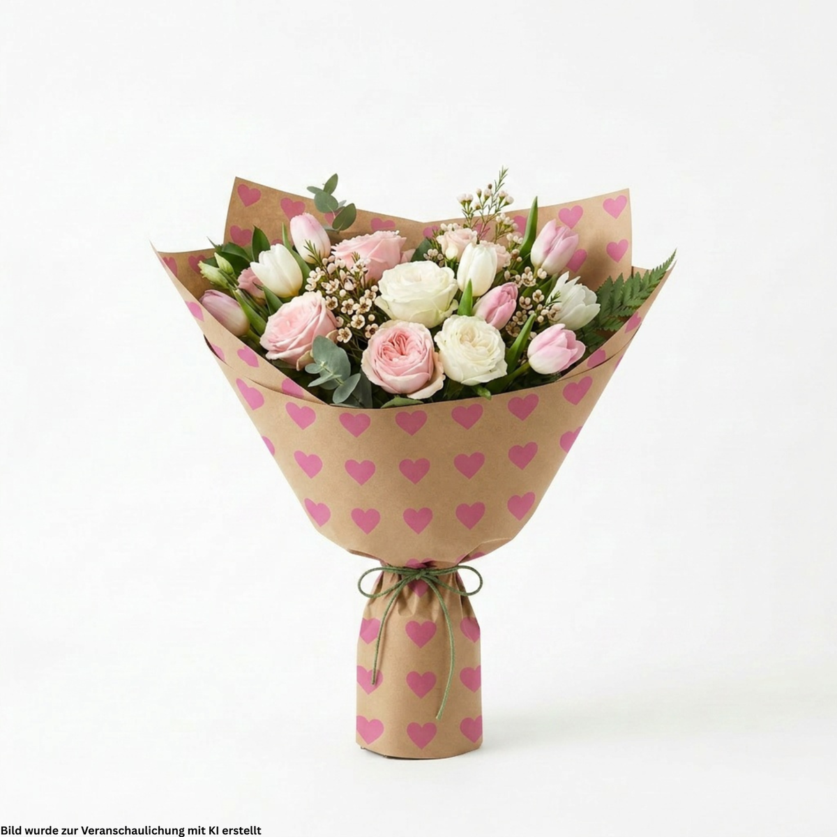 "Sweet Hearts" Papier – pink auf braun (35g)