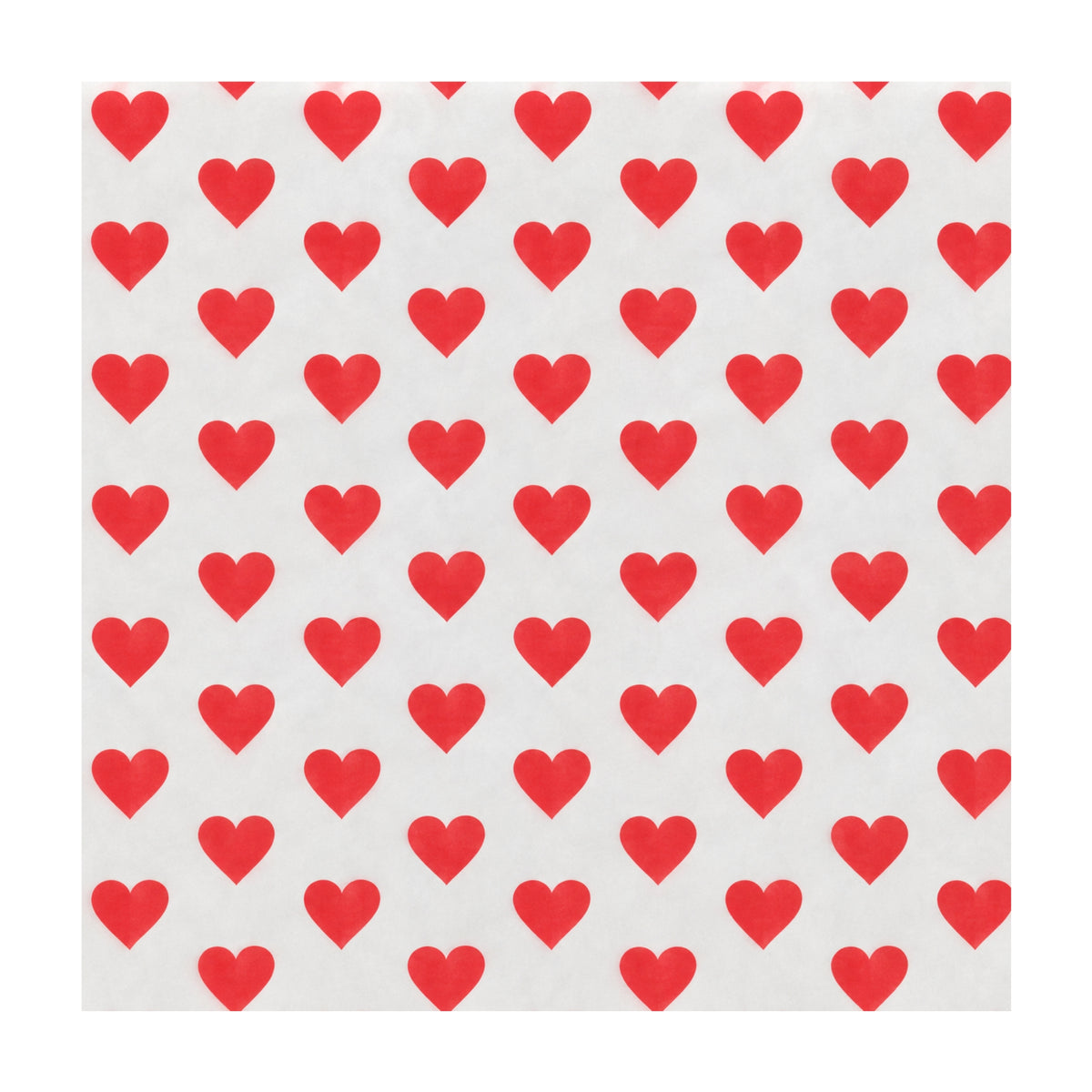 "Sweet Hearts" Papier – Farbmuster rot auf Pergamin (40g)
